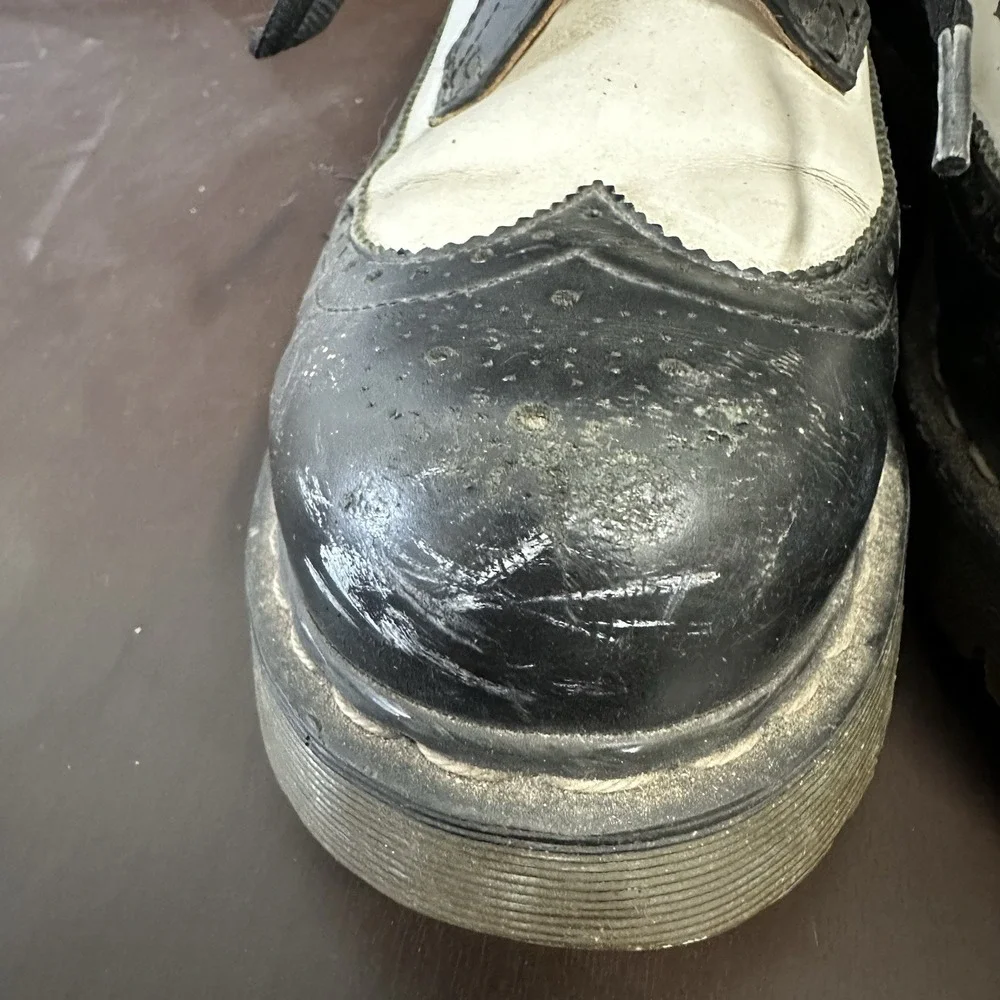 Vtg Dr Martens Shoes Mens‎ UK 8 Black and White WingTip Brogue 90s Y2k Chunky